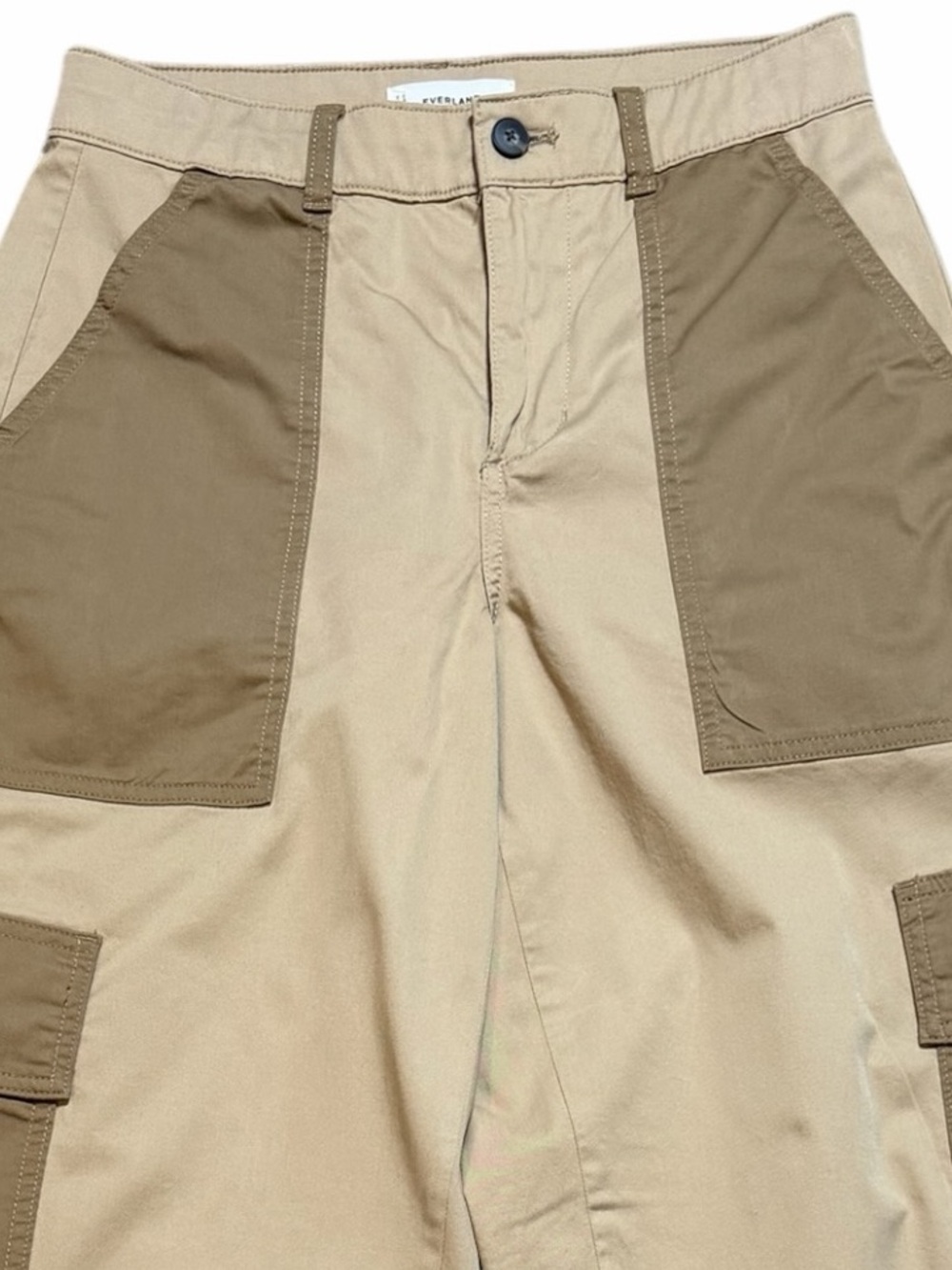Everlane Relaxed Utility Cargo Wide Leg Pant Brown Khaki Size 4 - Picture 6 of 11